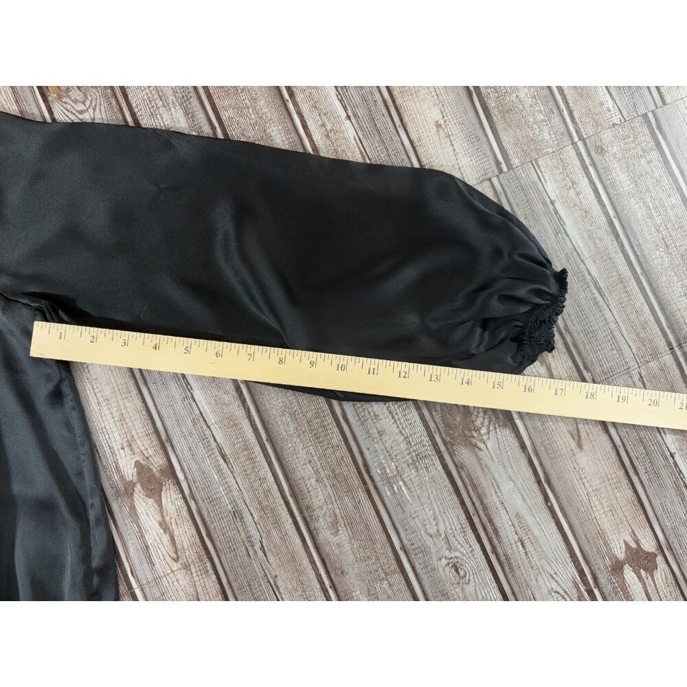 Vanita Rosa Atelier Paris St Barth 100% satin silk top blouse black made France - Picture 6 of 7
